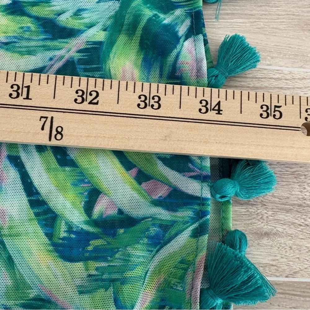 Kim Gravel Beach Green Floral Sheer Coverup